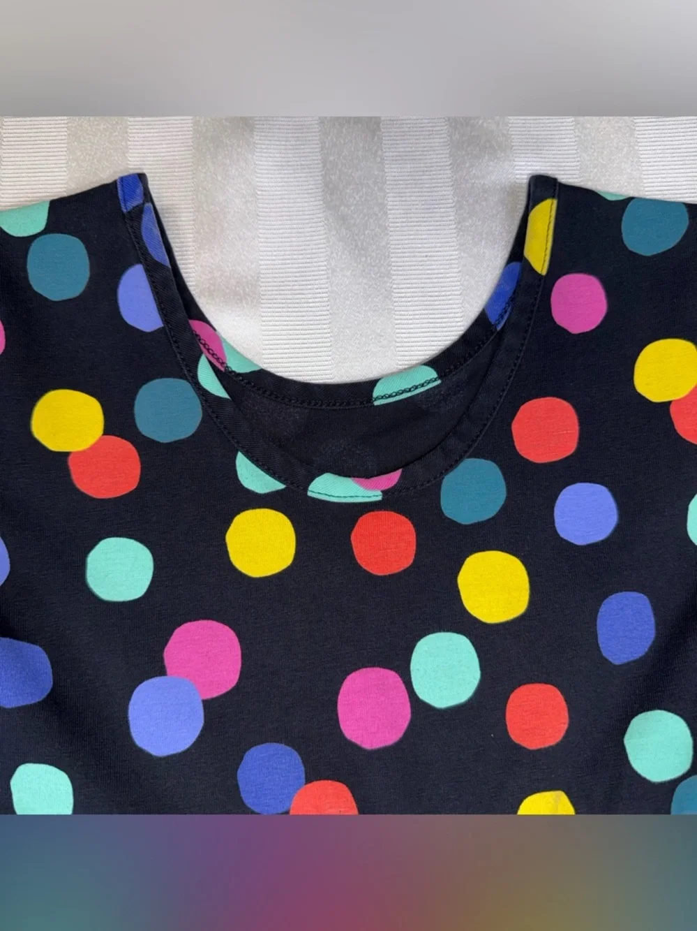 Hannah Anderson Black Polka Dotted Swing Dress Size 6-7 Pockets